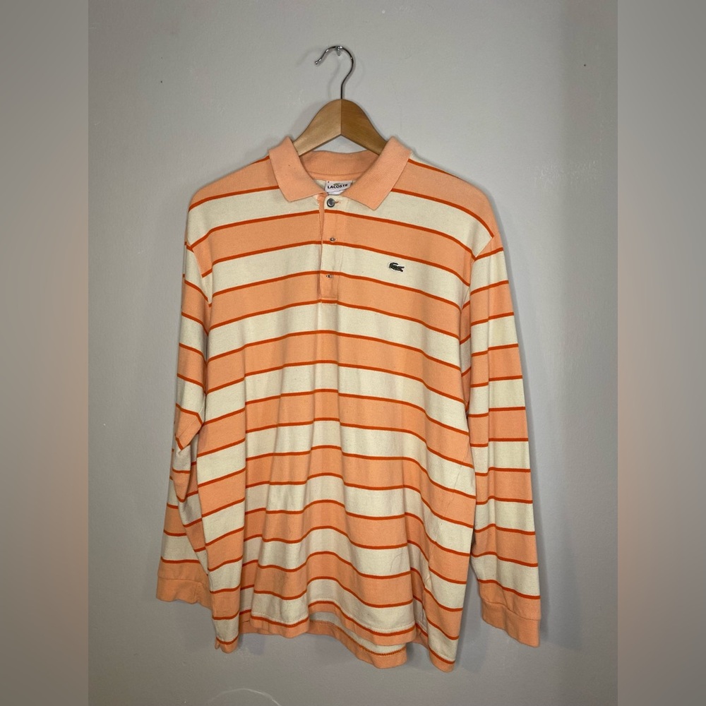 lacoste stripped polo tee
